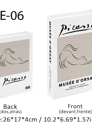 Boho Bauhaus Picasso Matisse Cucina Libri finti Decorazione Tavolino di moda di lusso Scatola portaoggetti decorativa Decorazione estetica