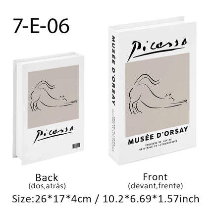 Boho Bauhaus Picasso Matisse Cucina Libri finti Decorazione Tavolino di moda di lusso Scatola portaoggetti decorativa Decorazione estetica