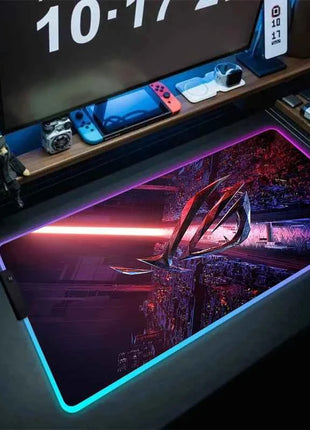 Black Mouse Pad Asus Rgb Gaming Mause Mat Anime Mats Gamer Rug Pc Xxl Cute Pads Large Game Keyboard Carpet Backlight Mousepad
