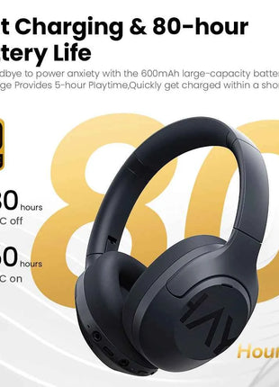 HAYLOU S30 Wireless Bluetooth 5.4 Headphones 43dB Adaptive Noise Cancelling Headsets 40mm Dynamic Driver 80H Playtime Earphones