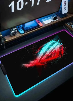 Black Mouse Pad Asus Rgb Gaming Mause Mat Anime Mats Gamer Rug Pc Xxl Cute Pads Large Game Keyboard Carpet Backlight Mousepad