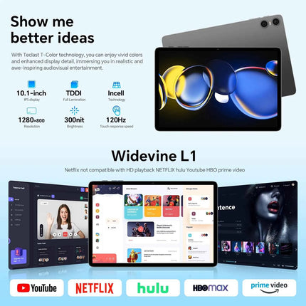 Custodia per Teclast P30T, Tablet Android 16 da 10.1 pollici, 12GB (4GB+8GB) RAM, 128GB ROM, Processore Octa-core T7200, Tastiera/Custodia/Mouse/Stilo/Auricolari/Supporto