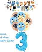 Nuovo cartone animato simpatico cane decorazione festa di compleanno kit cani blu tema buon compleanno piatti tovaglioli tazze stoviglie forniture per bambini