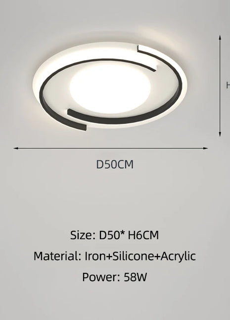 Decorazione domestica moderna Luci del soggiorno con telecomando Lampada da soffitto a LED per camera da letto Lampadario per sala da pranzo per studio nordico per bambini