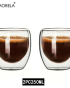 2/4/6Pc Double Wall High Borosilicate Glass Mug Heat Resistant Tea Milk Juice Coffee Water Cup Bar Drinkware Gift Creativity Set