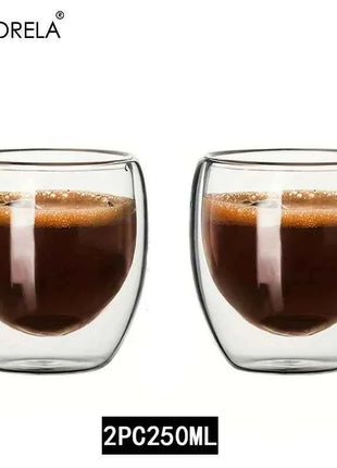 2/4/6Pc Double Wall High Borosilicate Glass Mug Heat Resistant Tea Milk Juice Coffee Water Cup Bar Drinkware Gift Creativity Set