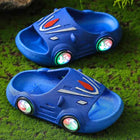 Pantofole luminose per bambini Scarpe estive per auto da cartone animato per interni Scarpe da spiaggia morbide antiscivolo per bambini Pantofole LED per bambini all'aperto di moda