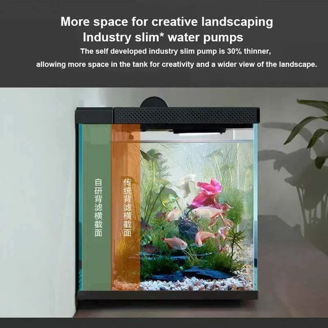 Xiaomi Mijia Smart Fish Tank Work With Mijia APP Mobile Controlled Remote Feeding Smart Lighting System Light Aquarium 20L-CN