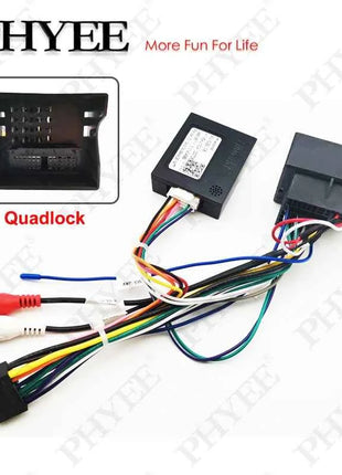 CAN Bus Decoder Quadlock Adattatore di cablaggio Spina a 16 pin Quad Lock Connettore RCA Auto Cavo di cablaggio Android per Audi A3 8P A4 B7 TT