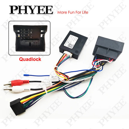 CAN Bus Decoder Quadlock Adattatore di cablaggio Spina a 16 pin Quad Lock Connettore RCA Auto Cavo di cablaggio Android per Audi A3 8P A4 B7 TT