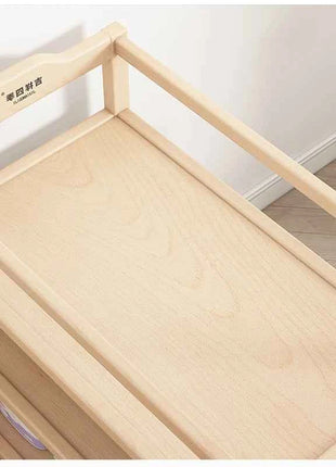 Multifunctional Beech Wood Diaper Table, Solid Wood Frame And Cotton Mat In The Parcel Include