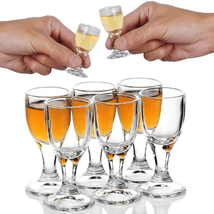 Set Mini Calici Shot 10/15/25ml Trasparenti con Piede Alto per Liquori e Spirits