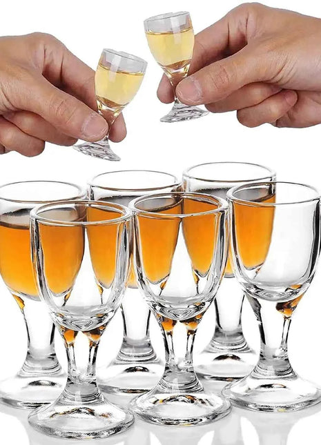 Set Mini Calici Shot 10/15/25ml Trasparenti con Piede Alto per Liquori e Spirits