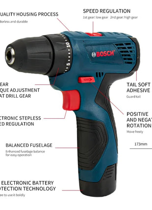 Trapano elettrico Bosch Professional GSR120-LI 12V, trapano elettrico a batteria multifunzione, utensile elettrico per casa e cacciavite