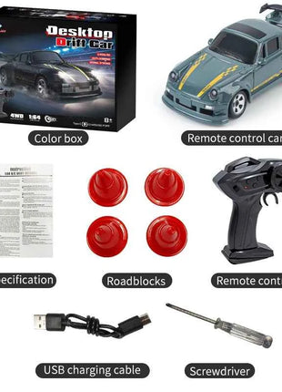 2026 New Kf20 1:64 Drift Rc Car Four-wheel remote-controlled racing car Full proportions Desk Competition Toy Boys Ideal gifts.