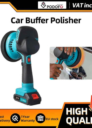 Podofo 5500RPM 6 Speed Cordless Car Polisher Electric Polishing Wax Tool Auto Waxing Machine Compatible With Makita Battery