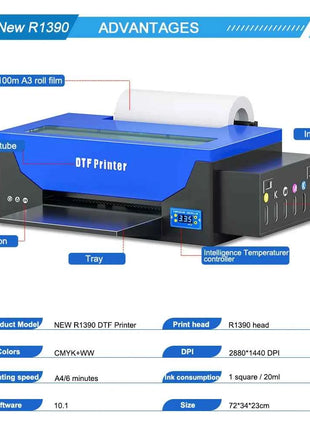 A3 DTF Printer/A3 XP600 DTF Printer/A4 L805 DTF Printer Printing Machine For T-shirt For Metal Wooden Direct Transfer Printer