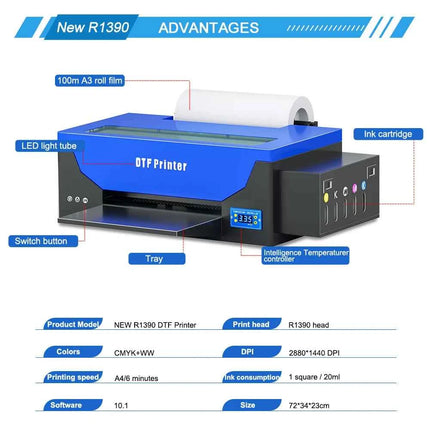 A3 DTF Printer/A3 XP600 DTF Printer/A4 L805 DTF Printer Printing Machine For T-shirt For Metal Wooden Direct Transfer Printer