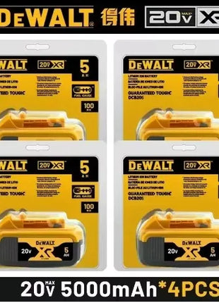 Batteria Dewalt 20V 100% Originale, 2AH 6AH Batteria agli Ioni di Litio Ricaricabile, Batteria Sostitutiva per Utensili Elettrici Dewalt DCB200 DCB206