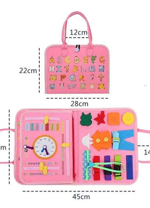 Montessori Kids Travel Toy Felt Activity Quiet Busy Board for Basic Dress Motor Skill Activity Educational Sensory Learning Book