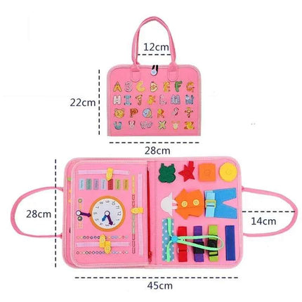 Montessori Kids Travel Toy Felt Activity Quiet Busy Board for Basic Dress Motor Skill Activity Educational Sensory Learning Book