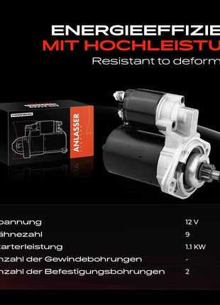 Motorino di Avviamento Frankberg 1x per VW 1500, 1600 Hatchback Variant 181, 411, 412, 412 K, 70, Kaefer Cabriolet, Porsche 914, 16450N, 16450
