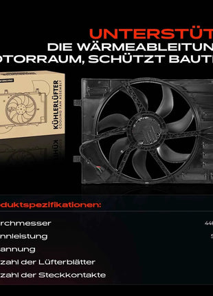 Ventola di raffreddamento motore Frankberg 1x per VW Golf VII Audi A3 8V Seat Leon Skoda 5Q0121203CB 5Q0909455J