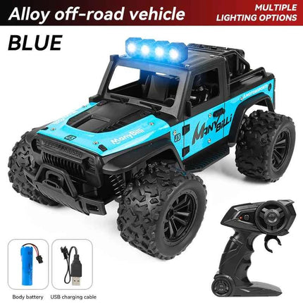 1:16 High Speed Off-Road Alloy RC Cars Police Truck Jeep with Music Sound and LED Lights 2.4G Remote Control Cars Outdoor Toy