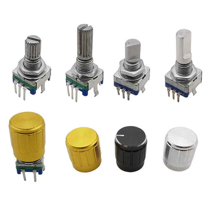 5 pz Encoder Rotativo Da 360 Gradi EC11 Metà/Prugna Albero 5Pin 20 Posizione Con Interruttore A Pulsante Incorporato Maniglia Lungo 15mm 20mm
