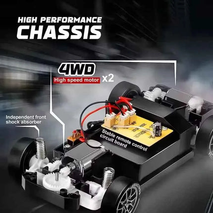 New 4WD Remote Control Drift Car Full Size 1:24 Mini Remote Control Racing Car Model 2.4G Radio High Speed RC Car Boy Toy Gift