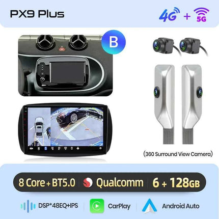 Junsun Wireless CarPlay Android Auto Car Radio For Mercedes Benz Smart 453 Fortwo 2014-2020 GPS Multimedia 2 din Systems Stereo