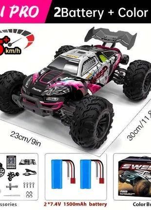 1:16 2.4G 4WD RC Car, 75km/h Blazing High Speed, Bright LED Lights, All-terrain Drift Vehicle, Ultimate Christmas Surprise Gifts