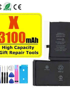 High Capacity Battery For iPhone 4 4S 5 5S 5C SE 2020 6 6S 7 8 SE2 Plus X XR XS 11 Pro Max Mobile Phone Pack New 0 Cycle Seal