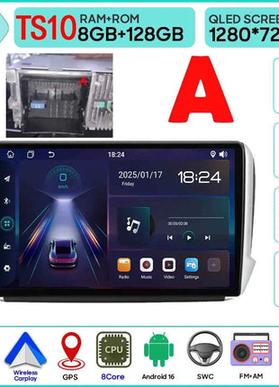 Android 16 GPS Navigation For Peugeot 2008 208 Series 2012 - 2018 Carplay Car Radio Multimedia Player Stereo Video BT 2k Screen