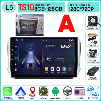 Android 16 GPS Navigation For Peugeot 2008 208 Series 2012 - 2018 Carplay Car Radio Multimedia Player Stereo Video BT 2k Screen