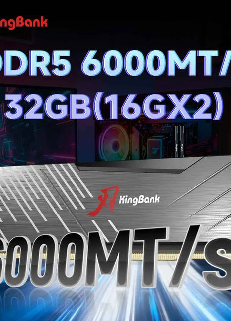 KingBank SoarBlade KRXB DDR5 Series 16GB 1ram or 16GBx2 2rams 6000MHz Gaming Desktop Memory Overclocking Intel XMP 3.0 for PC