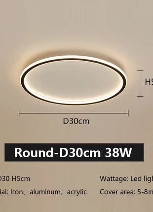 Luci da soggiorno ultrasottili nordiche Lampade da soffitto a LED con telecomando Decorazioni per la casa per interni Lampadario da soffitto per studio camera da letto per bambini