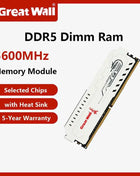 Great Wall DDR5 RAM 16GB 6400MHz Overclocking Desktop Gaming Memory Compatible Intel XMP 3.0 & AMD Expo Dimm Memoria