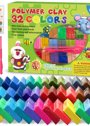 Blocco di argilla polimerica 24/32 colori con scatola di colori per attrezzi Set Processo di stampaggio Forno Cottura Accessori fai da te fatti a mano per bambini principianti