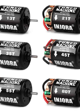 INJORA 540 Brushed Motor Waterproof 13T 21T 35T 45T 55T 80T for 1:10 RC Car Crawler Axial SCX10 AXI03007 90046 Redcat Gen8