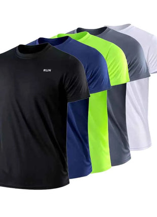 Men's Quick Dry Short Sleeve Gym Running Moisture Wicking Round Neck T-Shirt Training Exercise Gym Sport Shirt Tops Lightweight