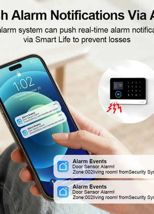 PGST set allarme sicurezza antifurto WiFi 4G Works with Tuya Smart Life impianto senza fili intelligente per abitazione negozio ufficio sensori movimento configurazione facile utilizzo immediato