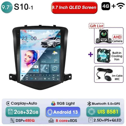 Srnubi 9.7" Car Radio Android For Chevrolet Cruze J300 2008-2012 2Din Multimedia Player Video Navigation 4G Carplay Head Unit