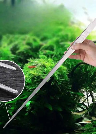 38cm Stainless Steel Aquarium Tweezers Pliers Fish Tank Plant Aquascape Tools Straight Curved Forceps Clip Aquatic Feeding Tongs