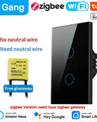 TNCE Tuya US Wi-Fi Zigbee Switch, 1/2/3/4 gang, wall button with LED light control, no neutral wire, smart voice with Alexa Google Home
