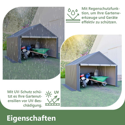 Rimessa Biciclette e Attrezzi da Giardino 305x296x233 cm - Tenda Impermeabile con Cerniera