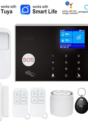 Sistema di allarme per casa WIFI GSM Allarme di sicurezza Host Ant-furto con gap porta Sensore di movimento PIR Tuya Smart App controllo lavoro Alexa
