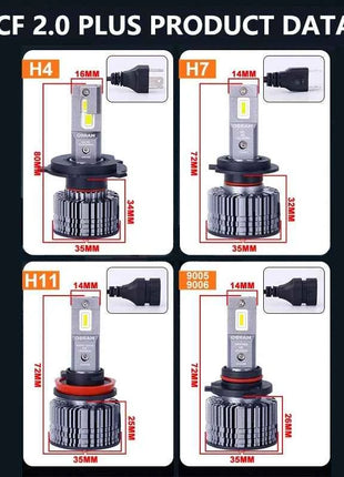 OSRAM LED H4 H7 H11 CF2.0 Plus Car Headlight HB3 HB4 80W Power 12/24V High Low Beam 6000K Bright White Upgarde Lamps Fog Light
