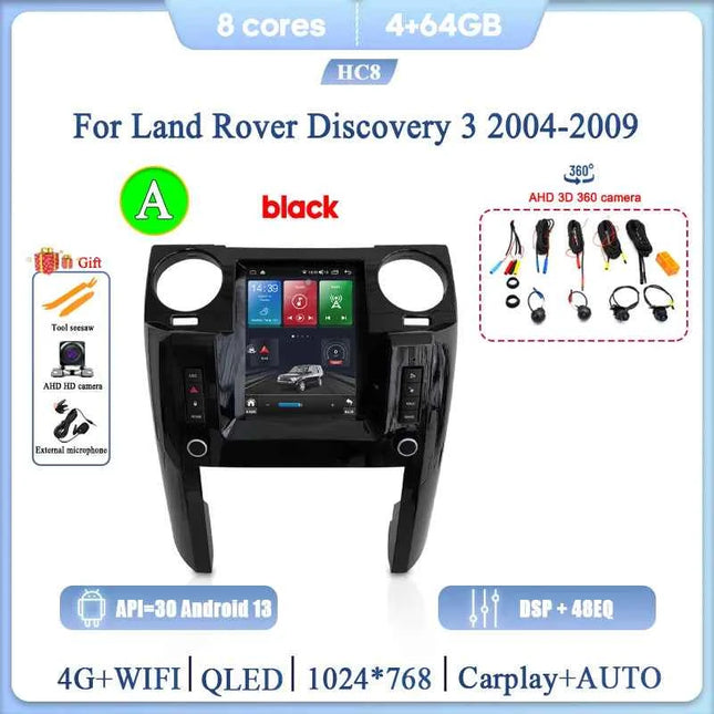 For Land Rover Discovery 3 2004-2009 intelligent multimedia video player radio GPS 4G WiFi Carplay+Auto Android13