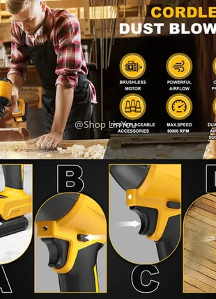 Soffiatore d'aria senza fili Dewalt Brushless con ugello, pistola multifunzione per la rimozione della polvere e gonfiatore (senza batteria)